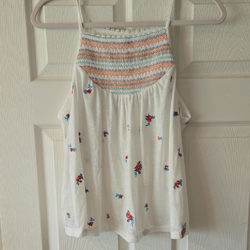 Embroidered Floral Women's Top Large